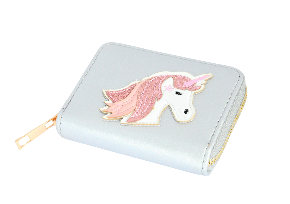 KiS Me Lasten Lompakko Glitter Yksisarvisella Hopea 11x9 cm