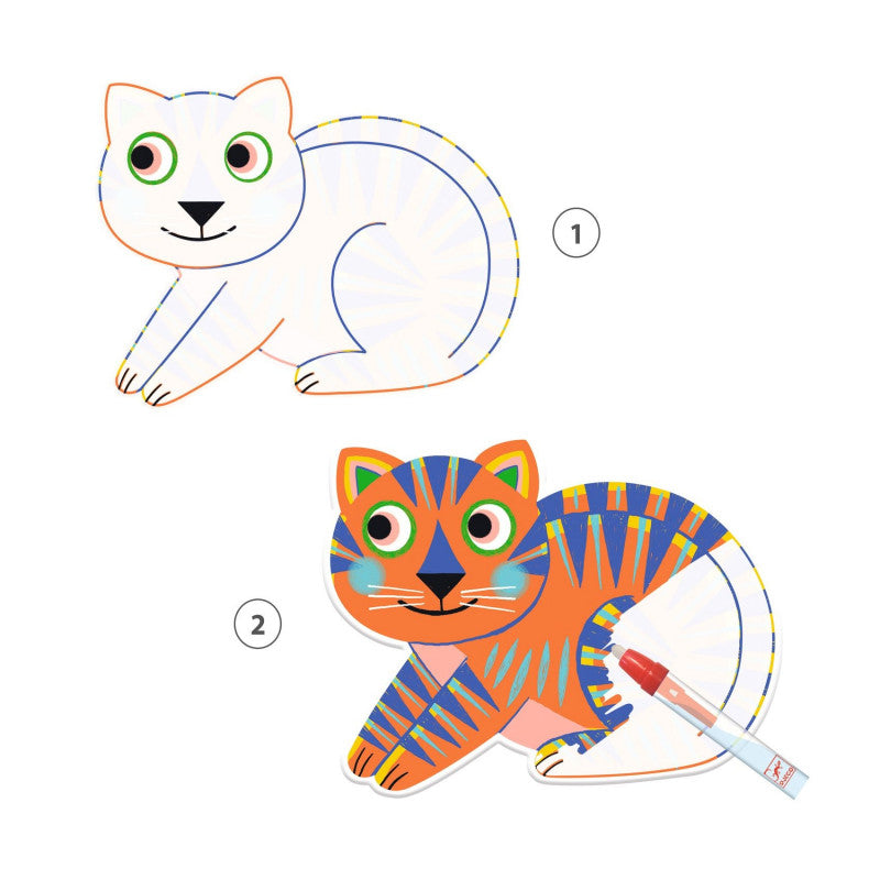 Djeco Magic Colouring Vedellä Värjättävät Kuvat Animalo-Ma