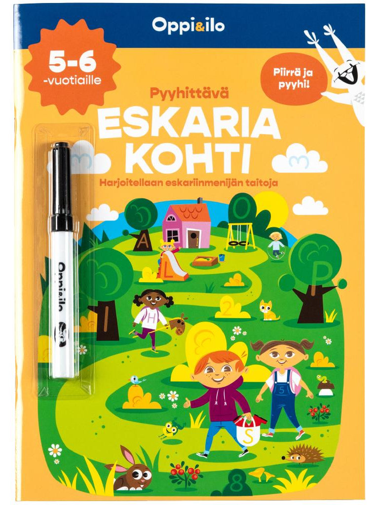 Oppi ja Ilo Pyyhittävä Eskaria Kohti Puuhakirja (5-6 v)