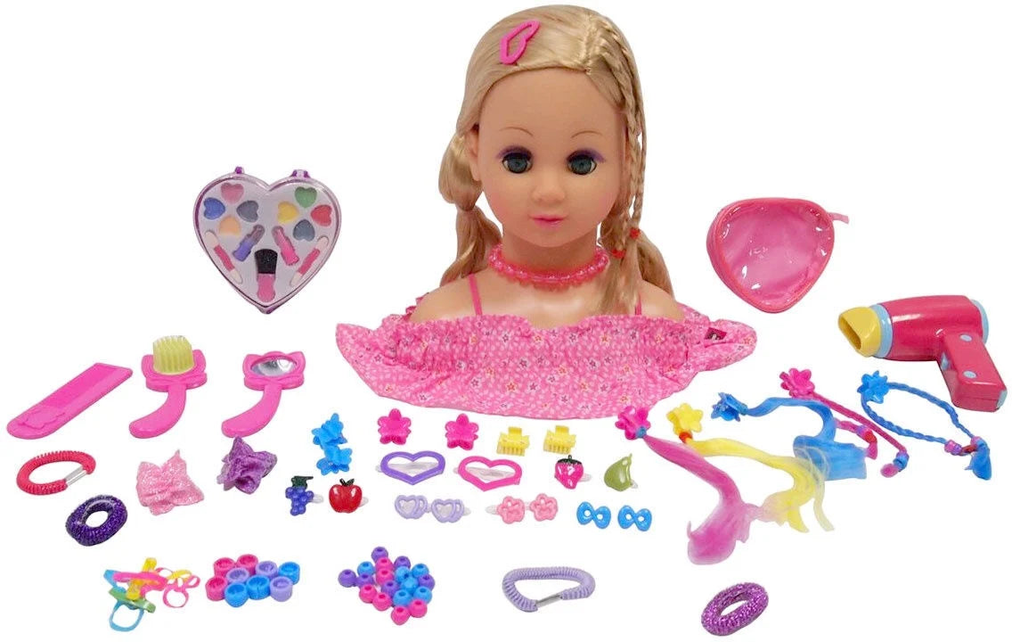 Happy Friend Meikki- ja Kampauspää Vaaleat Hiukset