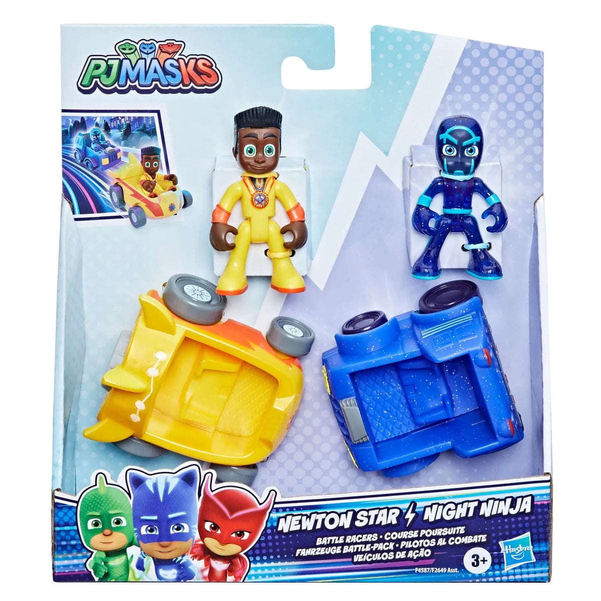 PJ Masks Hero VS Villain, Newton Star VS Night Ninja Hahmot sekä Ajoneuvot