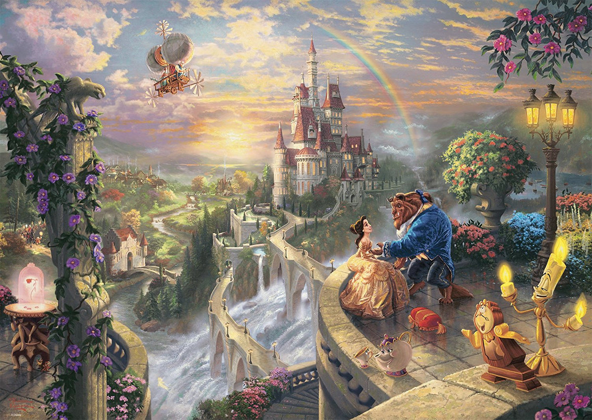 Schmidt Thomas Kinkade 1000 Palan Palapeli Disney, The Beauty and the Beast, Falling In Love