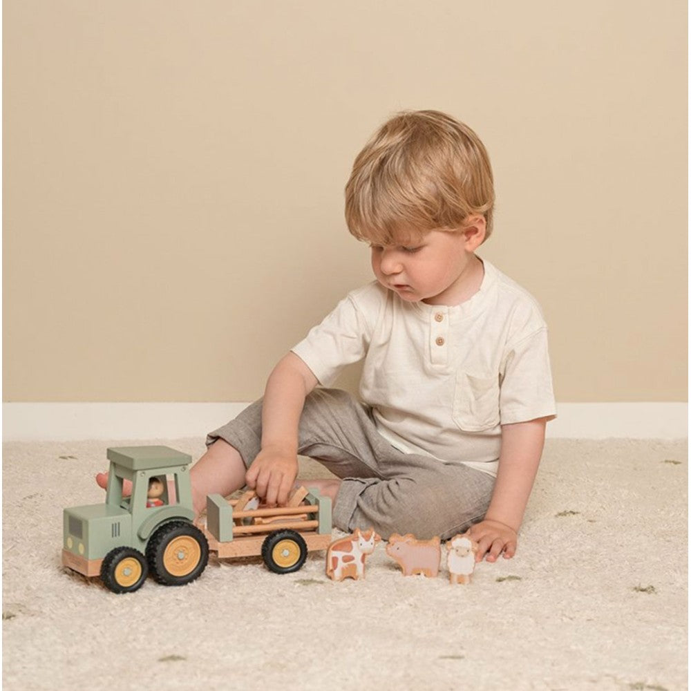 Little Dutch Little Farm Puinen Traktori ja Peräkärry