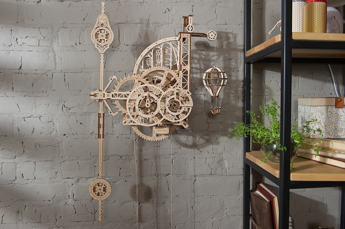 Ugears Model Aero Clock, Wall Clock With Pendulum