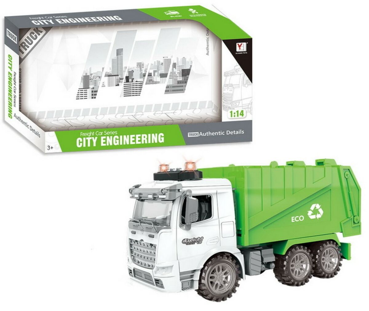 City Transport Roska-Auto Äänillä ja Valolla 30cm