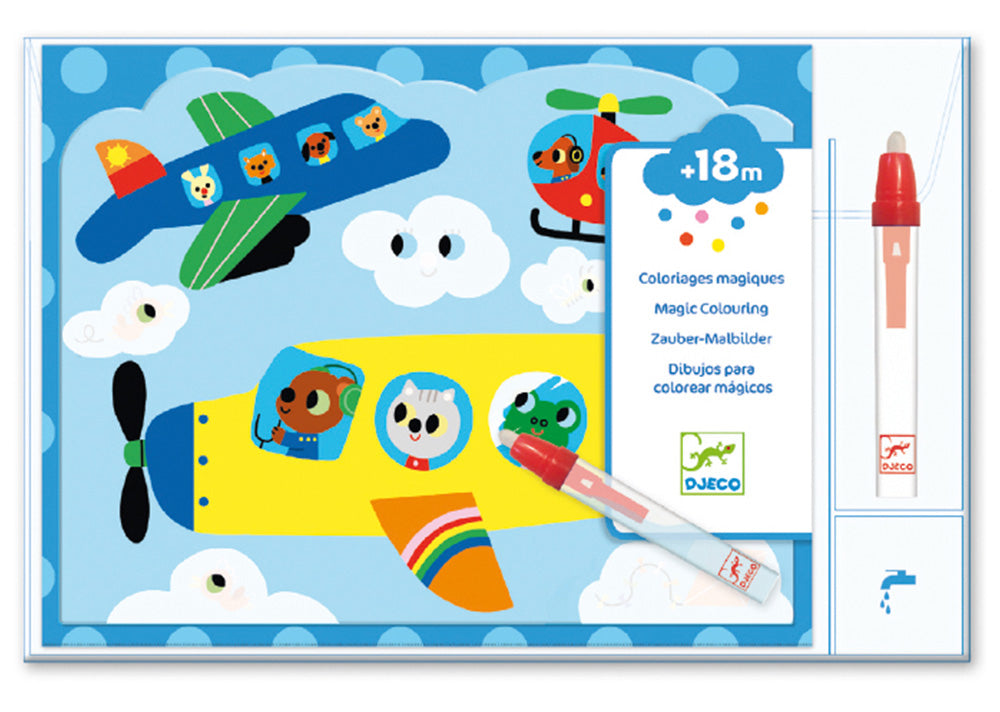 Djeco Magic Colouring Vedellä värjättävät kuvat Ilmassa