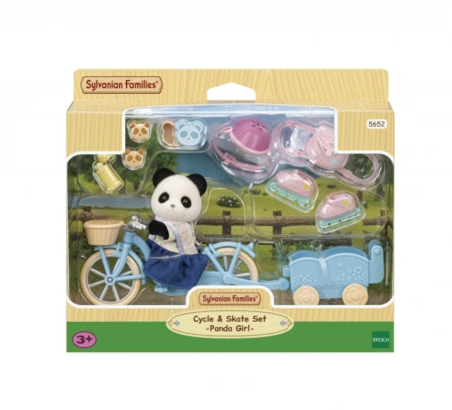 Sylvanian Families Pandatyttö Pyörä ja Rullaluistinsetti