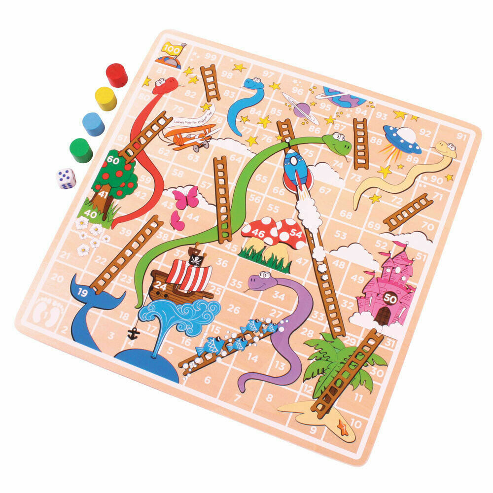 Bigjigs Puinen Peli Snakes & Ladders