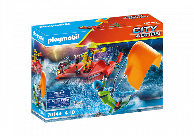Playmobil 70144 Merihätä: Leijalautailijan Pelastusvene