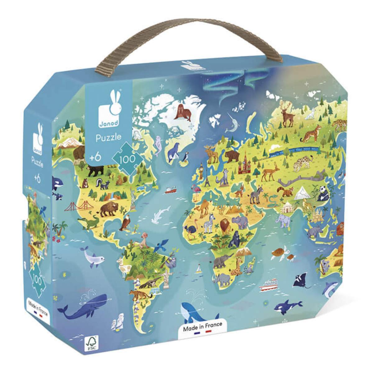 Janod Palapelisalkku 100 Palaa Maailmankartta