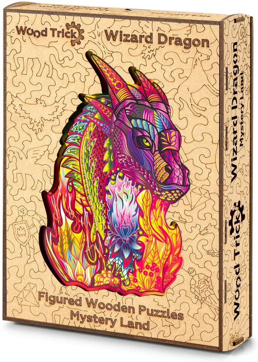 Wood Trick Puinen Palapeli Wizard Dragon 184 Palaa