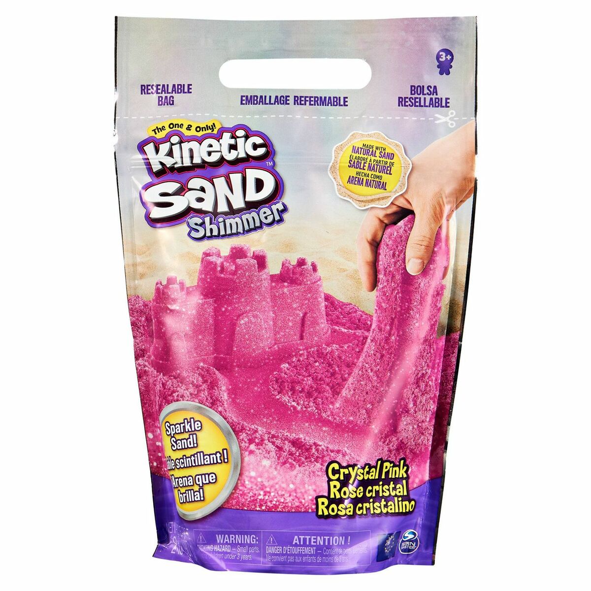 Kinetic Sand Shimmer Taikahiekka 900g Pinkki Glitter