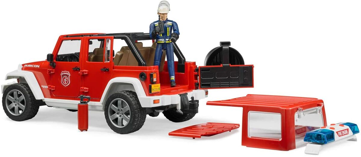 Bruder Jeep Wrangler Paloauto Äänillä ja Valolla sekä Hahmolla