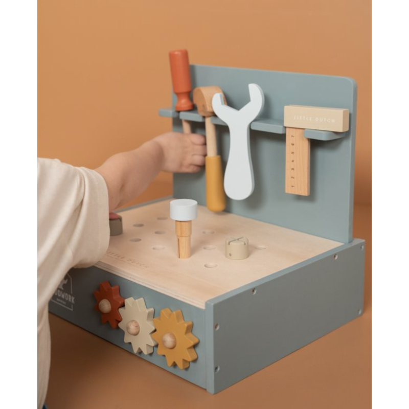 Little Dutch Lasten Työkalut Mini Workbench Puinen Työkalupenkki 26 osaa