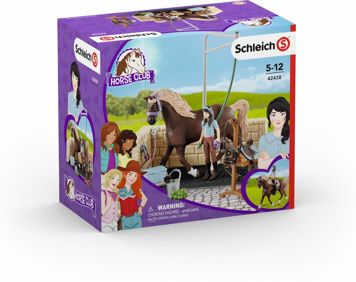 Schleich 42438 pesupaikka sekä Horse Club Emily ja Luna