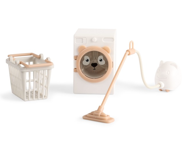 Lundby Nukketalon Kalusteet Imuri, Pesukone ja Pyykkikori