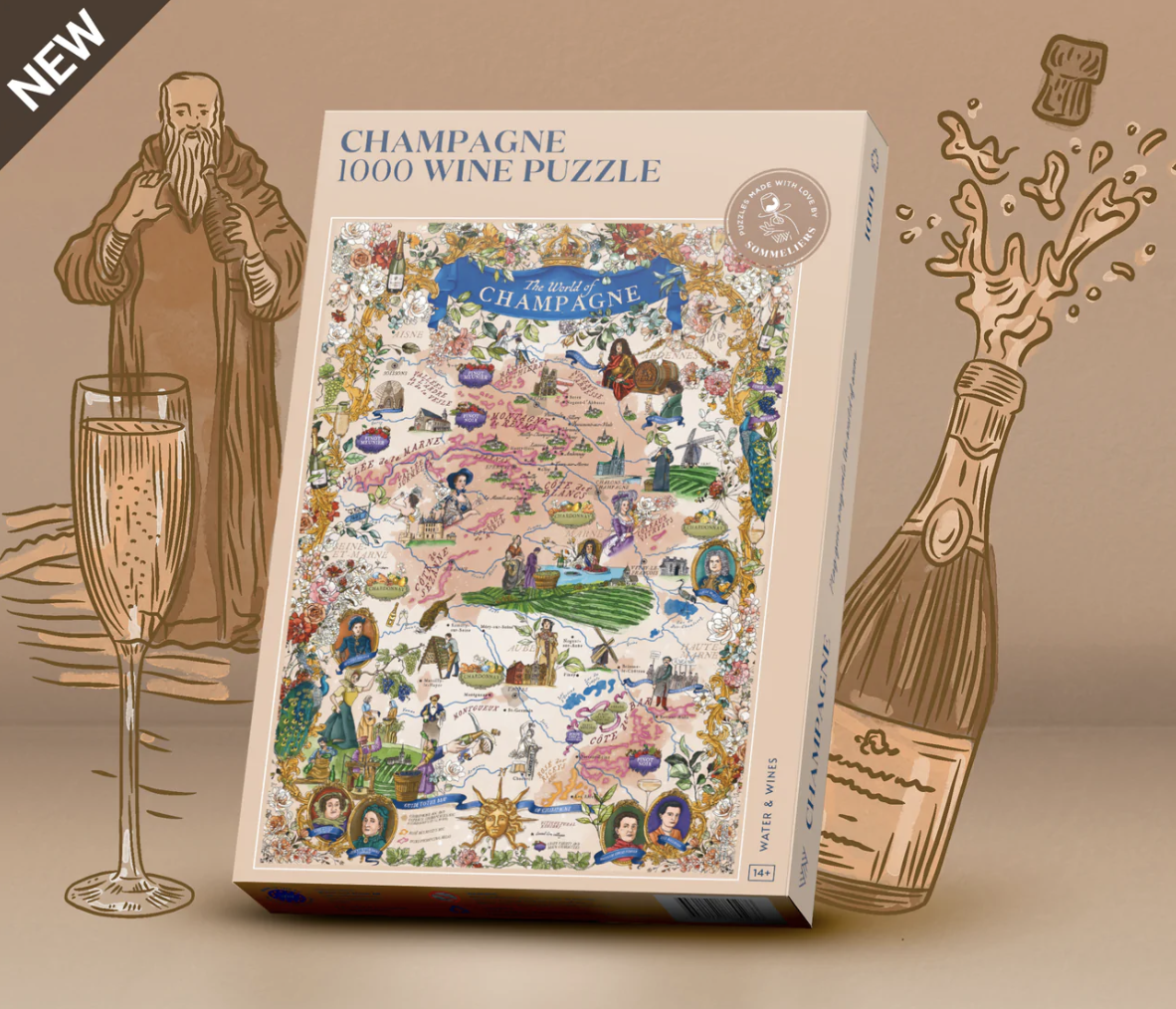 Water & Wines The World Of Champagne, Puzzle 1000 Palan Palapeli