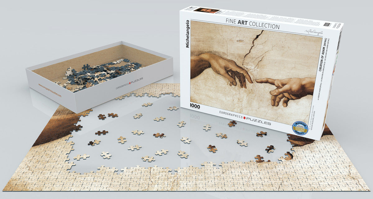 Eurographics 1000 Palan Palapeli Creation of Adam by Michelangelo