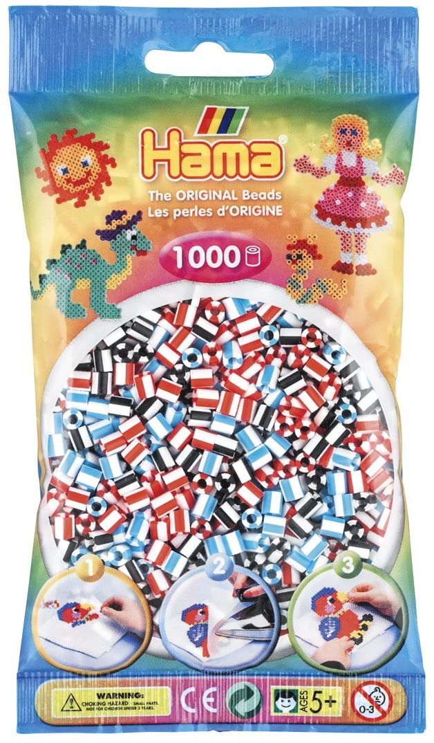 Hama Helmet Midi 1000 kpl Valkoraita mix 3 Väriyhdistelmää