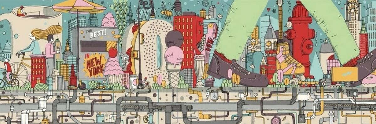 New York Puzzle Company 1000 Palan Palapeli Walking New York