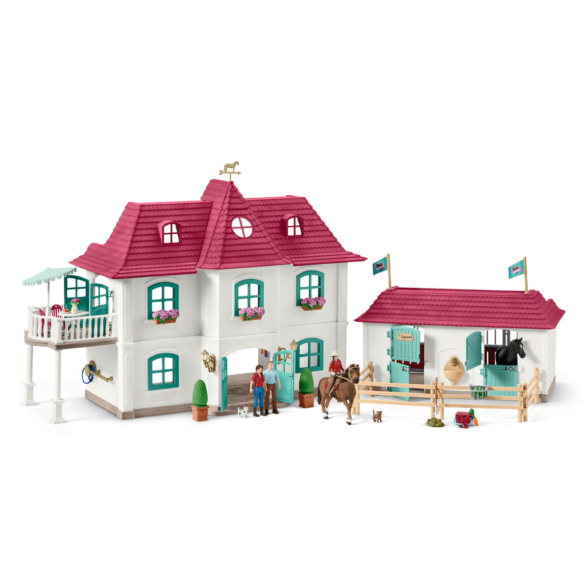 Schleich Suuri Hevostila jossa asuintalo ja talli