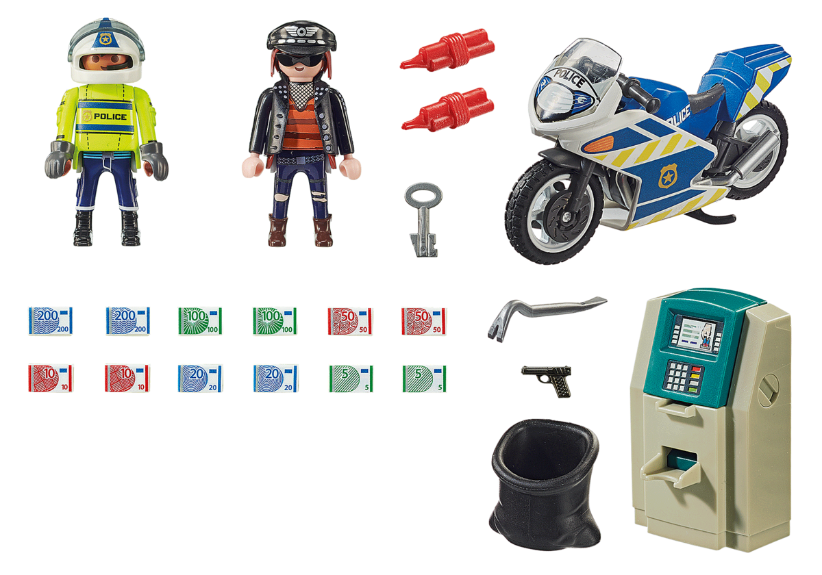 Playmobil 70572 Poliisimoottoripyörä: Raharyöstäjän takaa-ajo