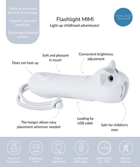 LED Ladattava Lasten Taskulamppu Kissa Silikoninen