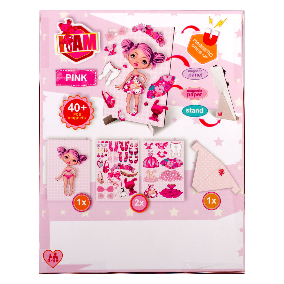Magneettinen Paperinukke Pink