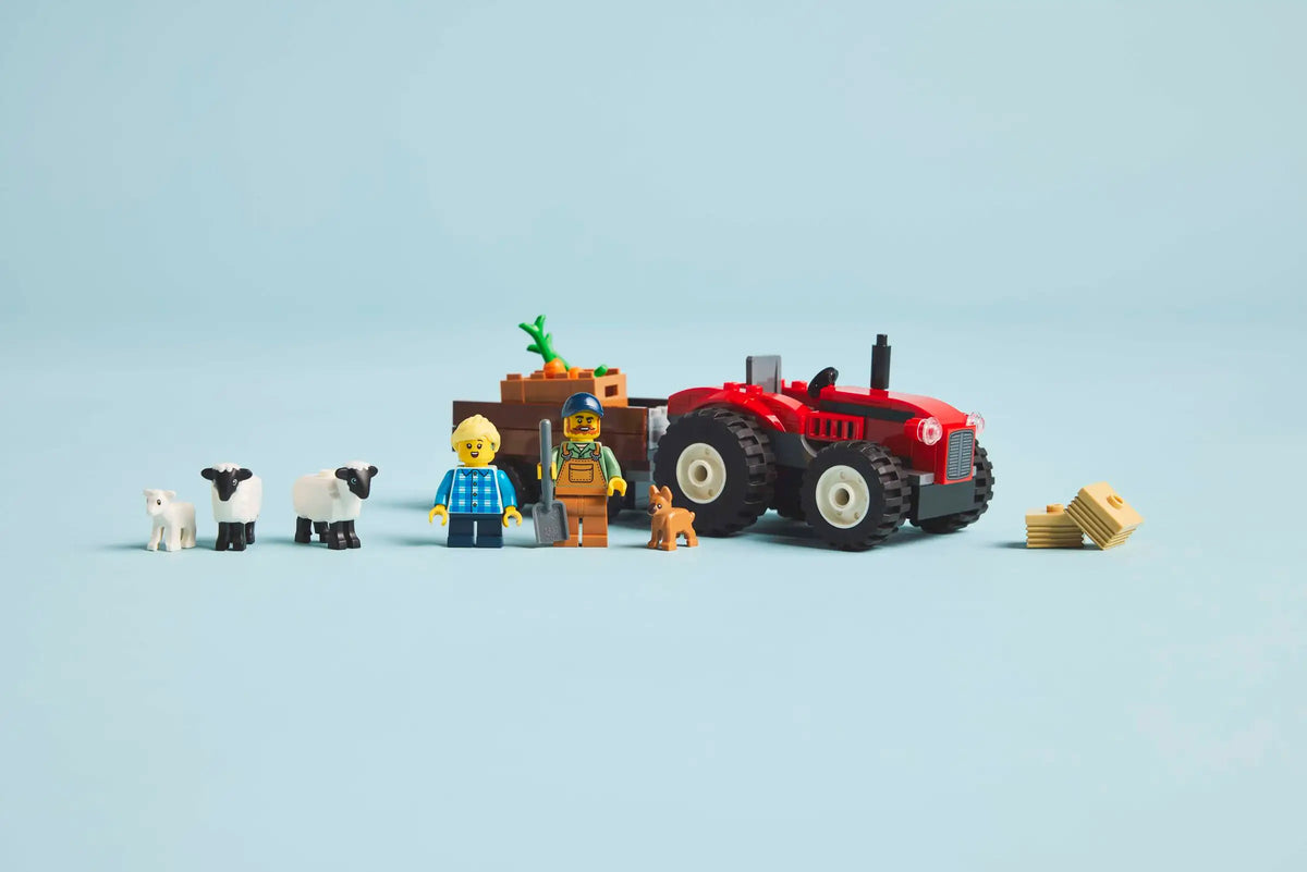 LEGO City 60461 Maatilan Punainen Traktori, Peräkärry ja Lampaat
