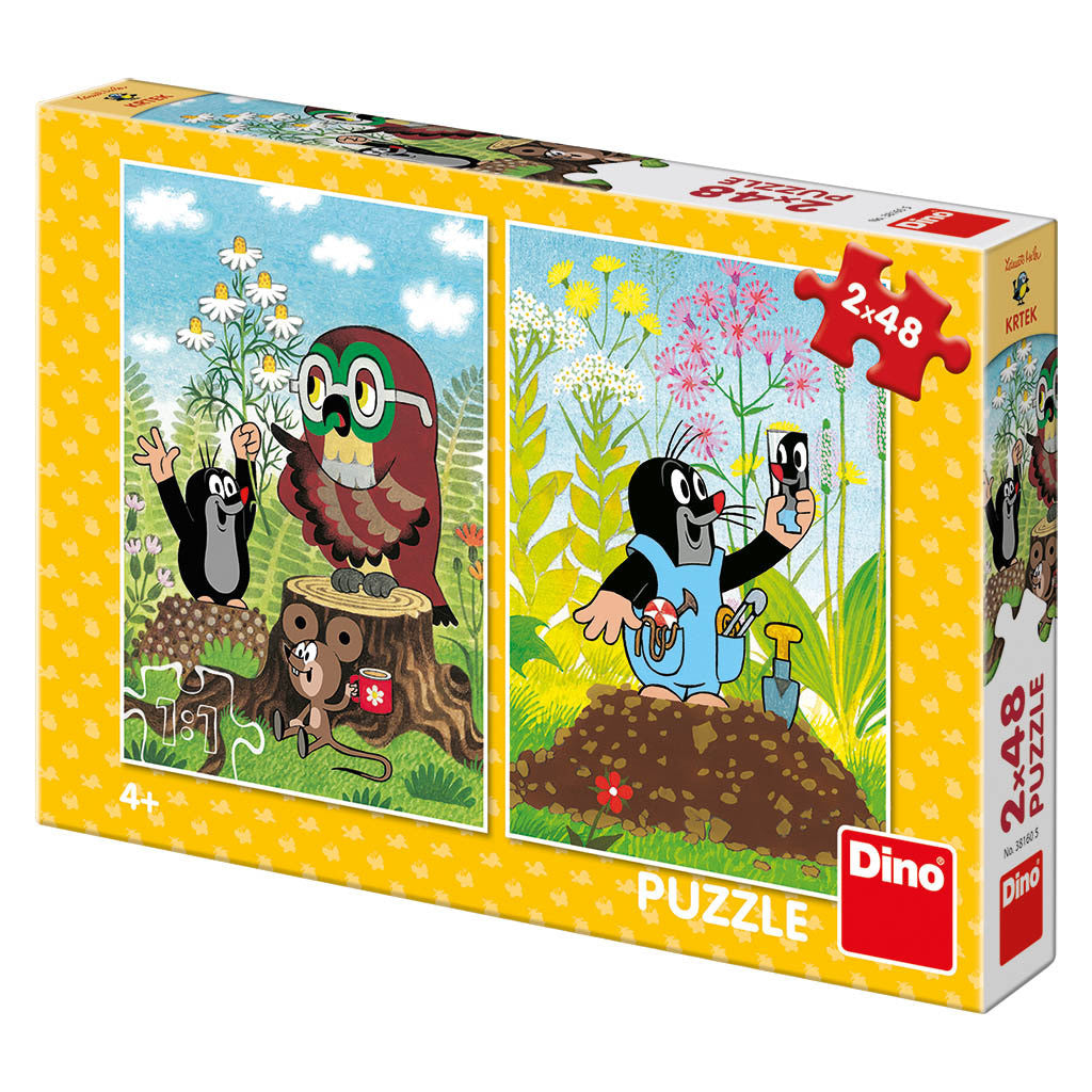Dino Puzzle 2 Palapeliä Myyrä ja Pöllö 2x48 Palaa