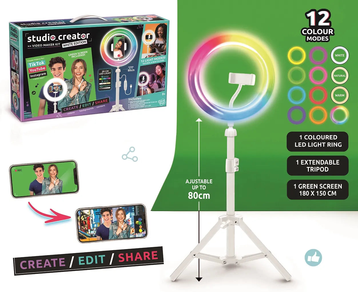 Studio Creator White Video Maker Kit, Videonteko Setti