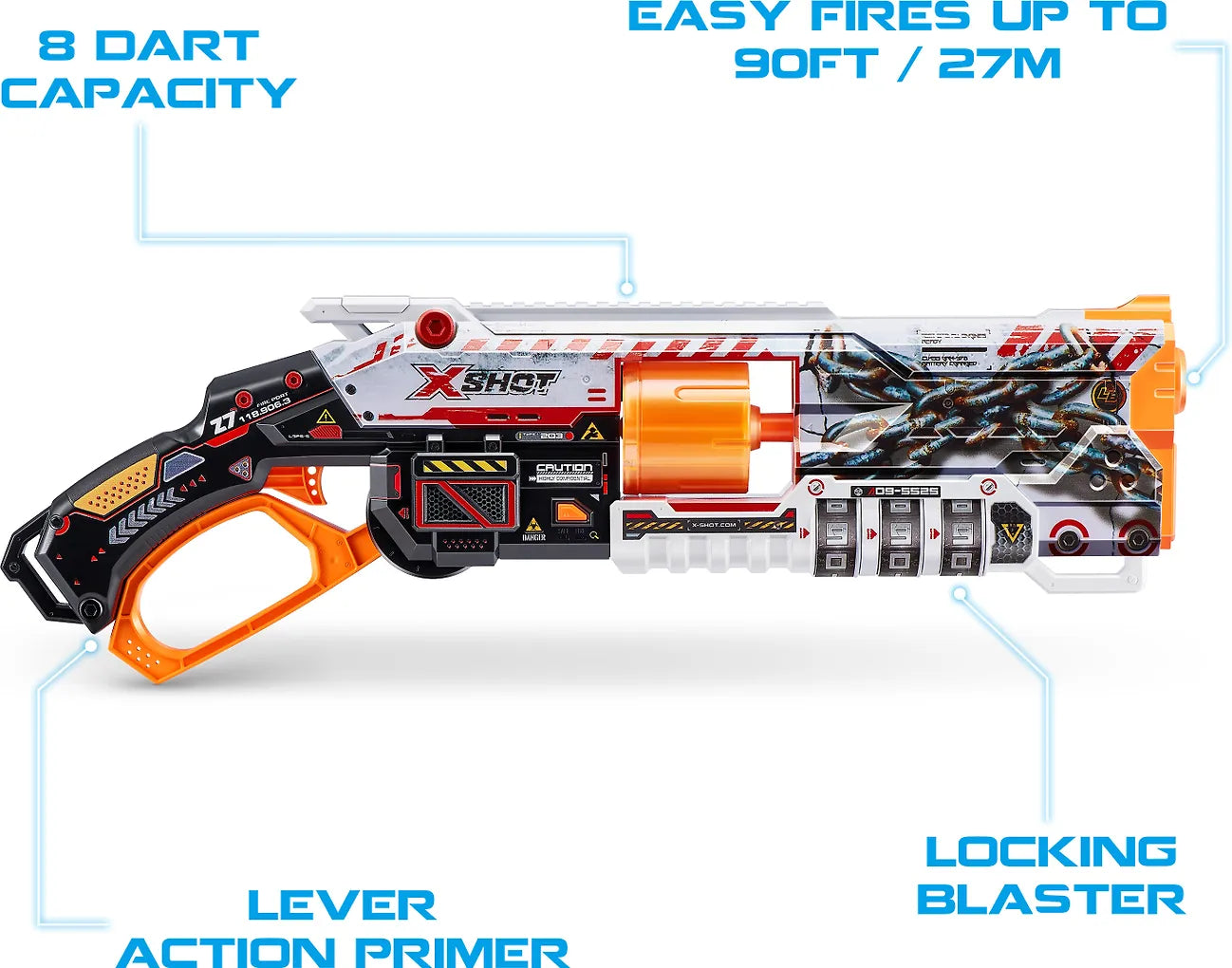 Zuru X-Shot Skins Lock Blaster 16 Ammusta