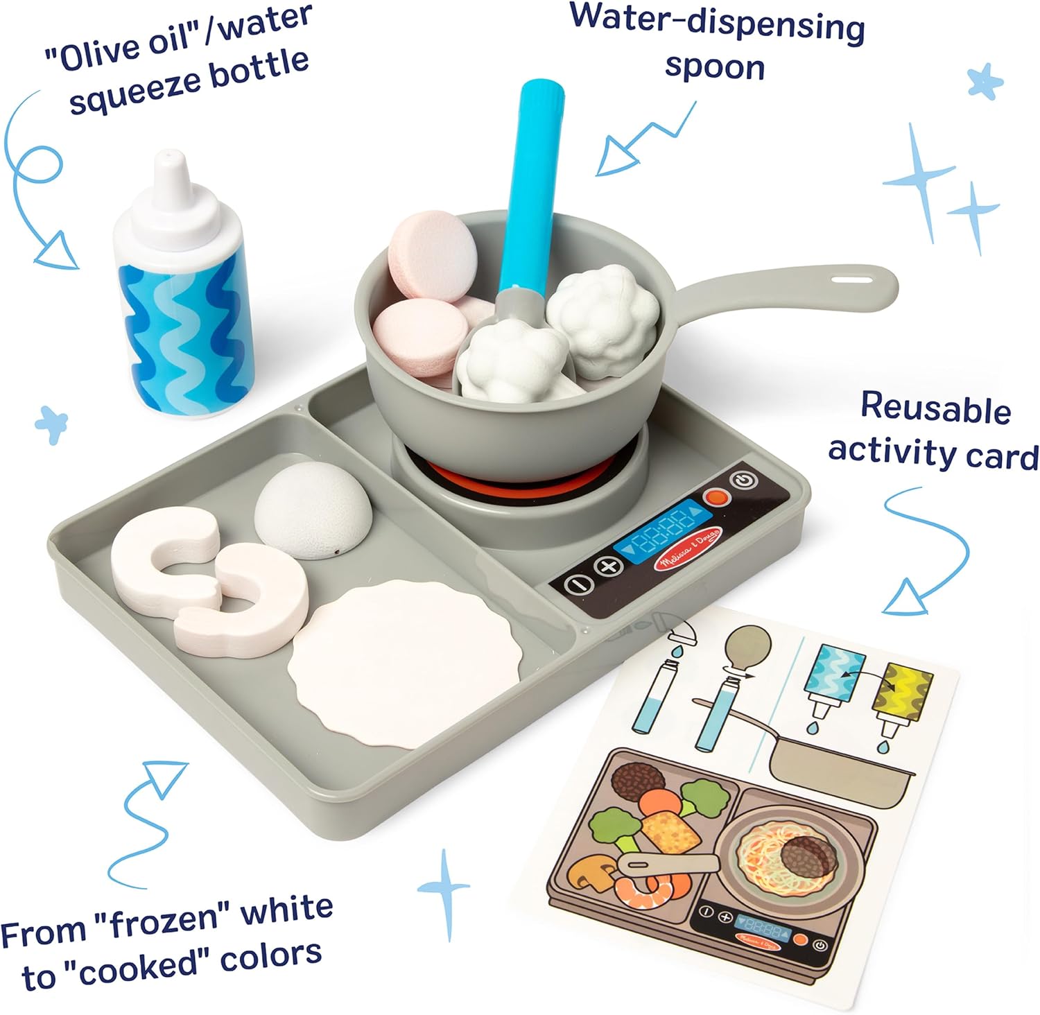 Melissa & Doug Water & Wow Simmer & Stir Hella Taikamaalaus Leikkisetti