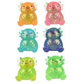 Squishy Soft Glitter Mini Animal Puristeltava Aksolotli 7 cm