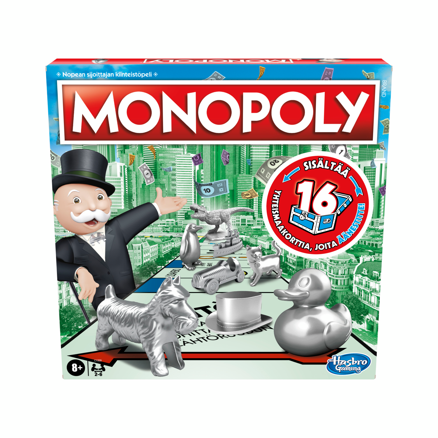 Klassinen Monopoly Refresh (sis. sormustin)