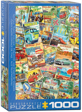 Eurographics 1000 Palan Palapeli Vintage Travel Collage