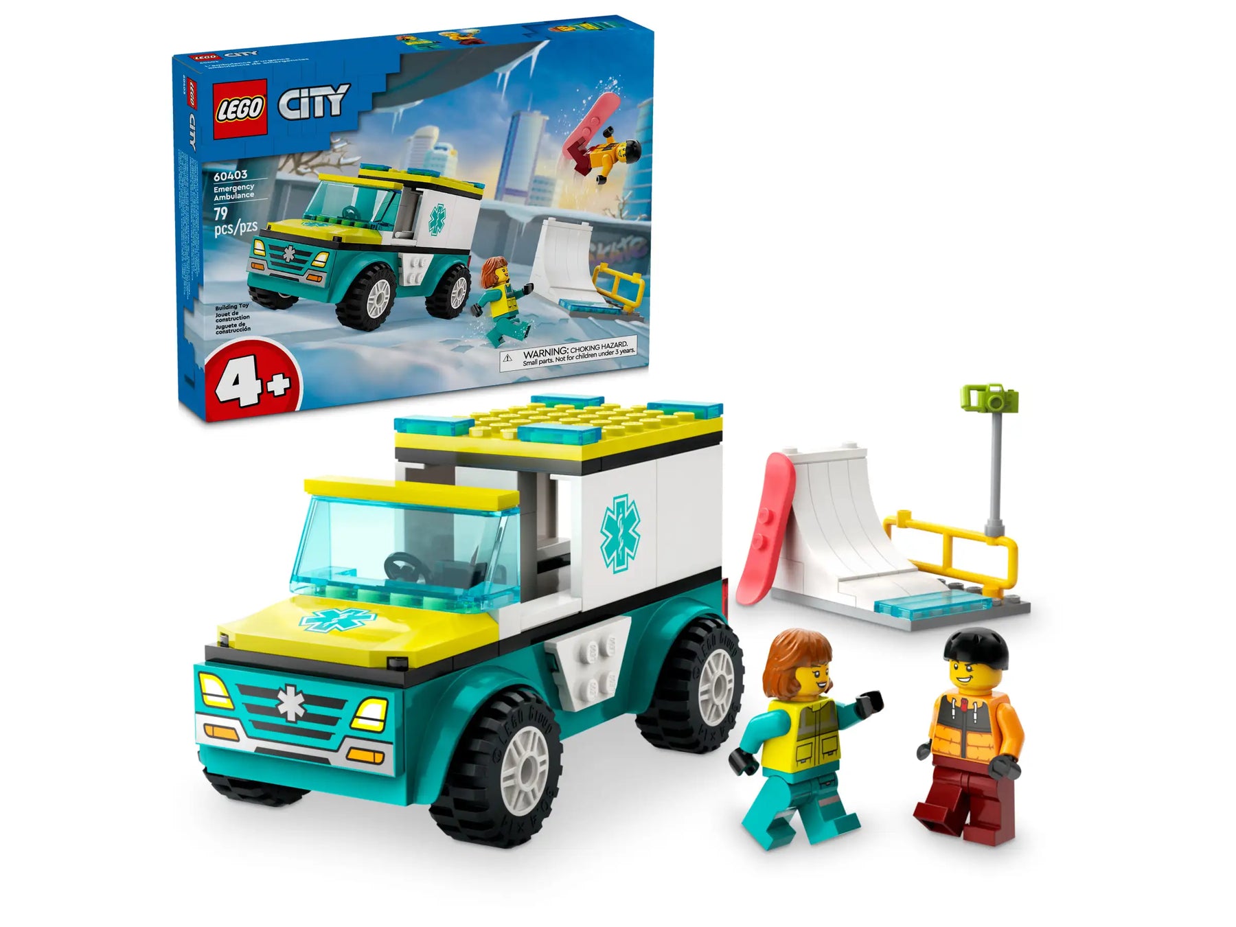 LEGO City 60403 Ambulanssi ja Lumilautailija