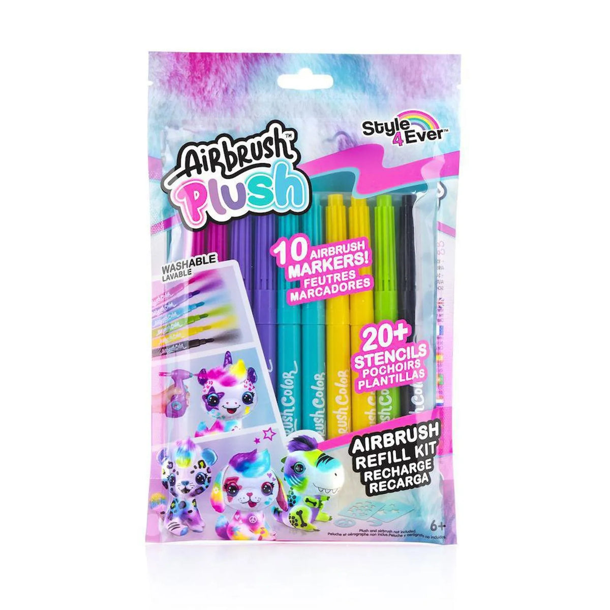 Airbrush Plush Refill Kit, Täyttöpakkaus 10 Kynää