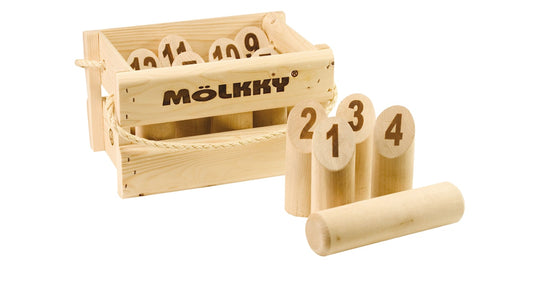 Mölkky-Peli Puulaatikossa