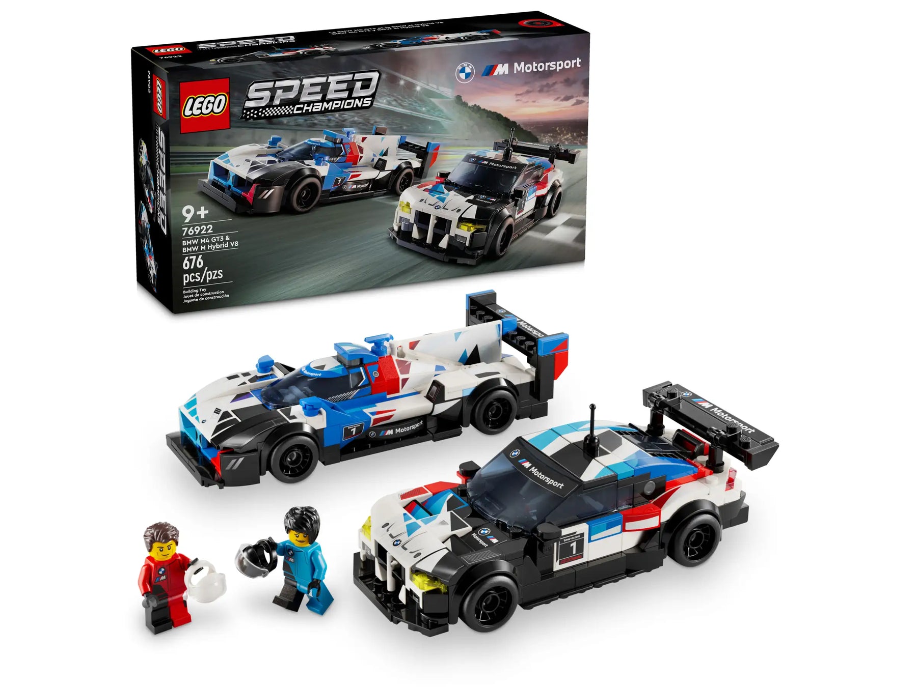 LEGO 76922 Speed Champions BMW M4 GT3‑ ja BMW M Hybrid V8 ‑Kilpa-autot