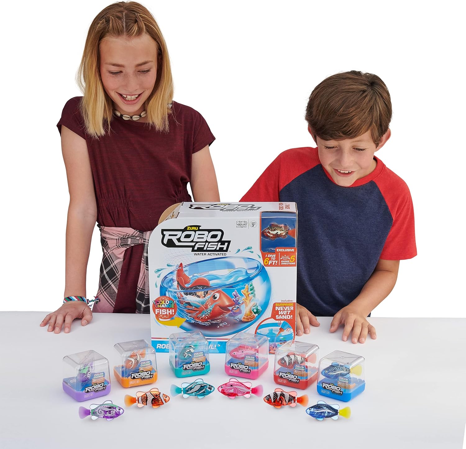 Zuru Robo Alive Swimn Fish Bowl ja Taikahiekka Lajitelma