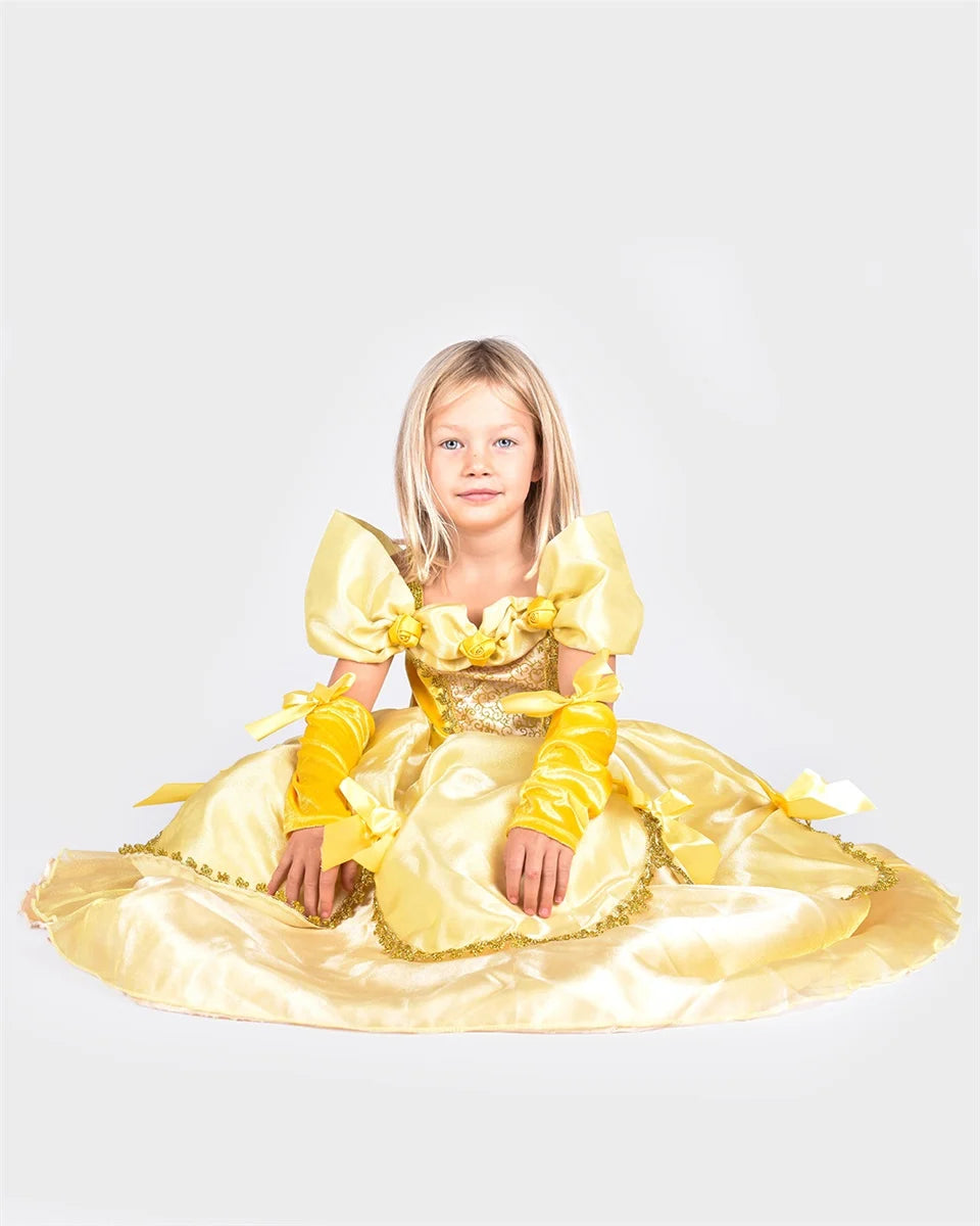 Den Goda Fen "Belle" Keltainen Prinsessamekko 2-4v 98-104cm