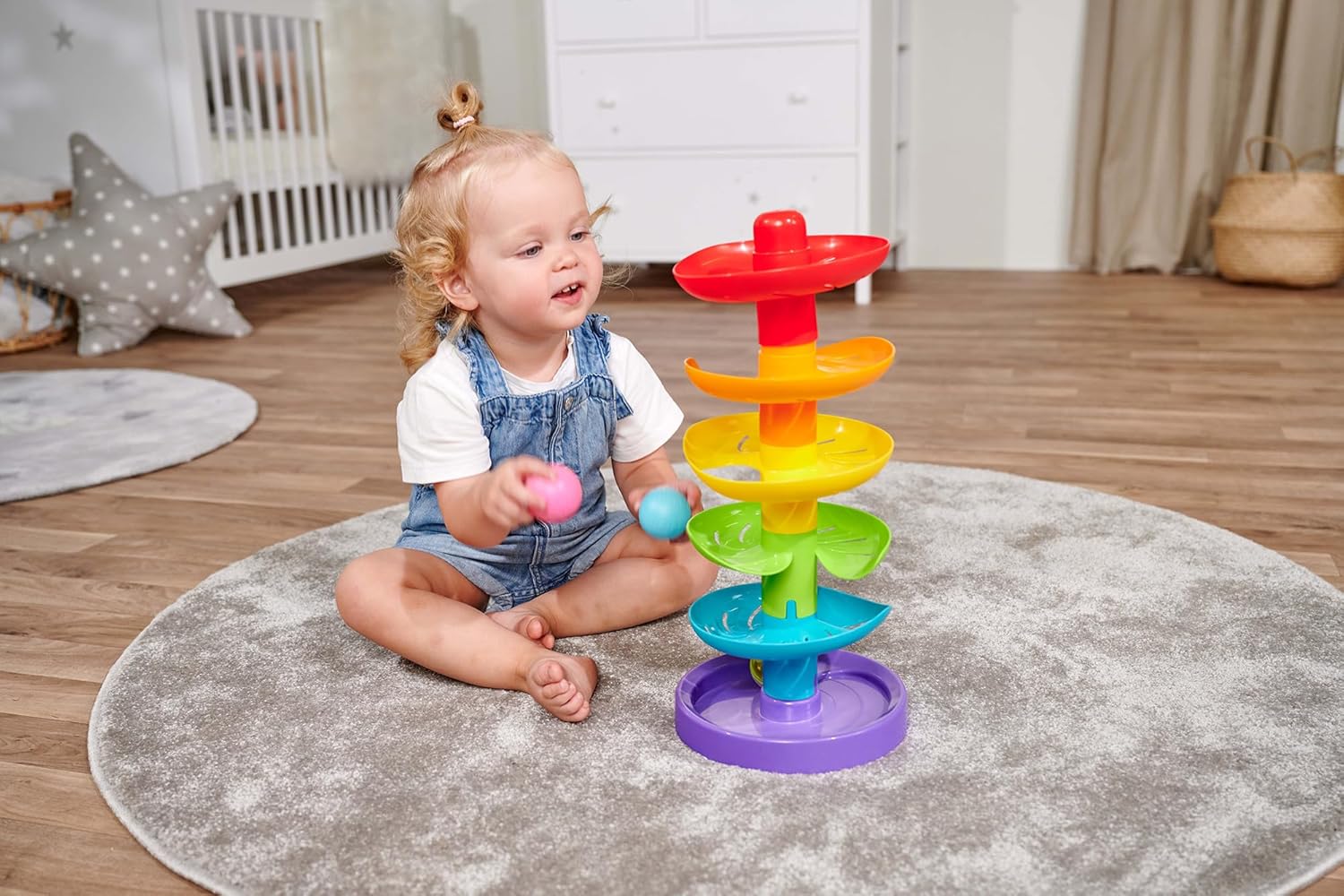 ABC Rainbow Ball Drop Tower Monivärinen Pallospiraali 