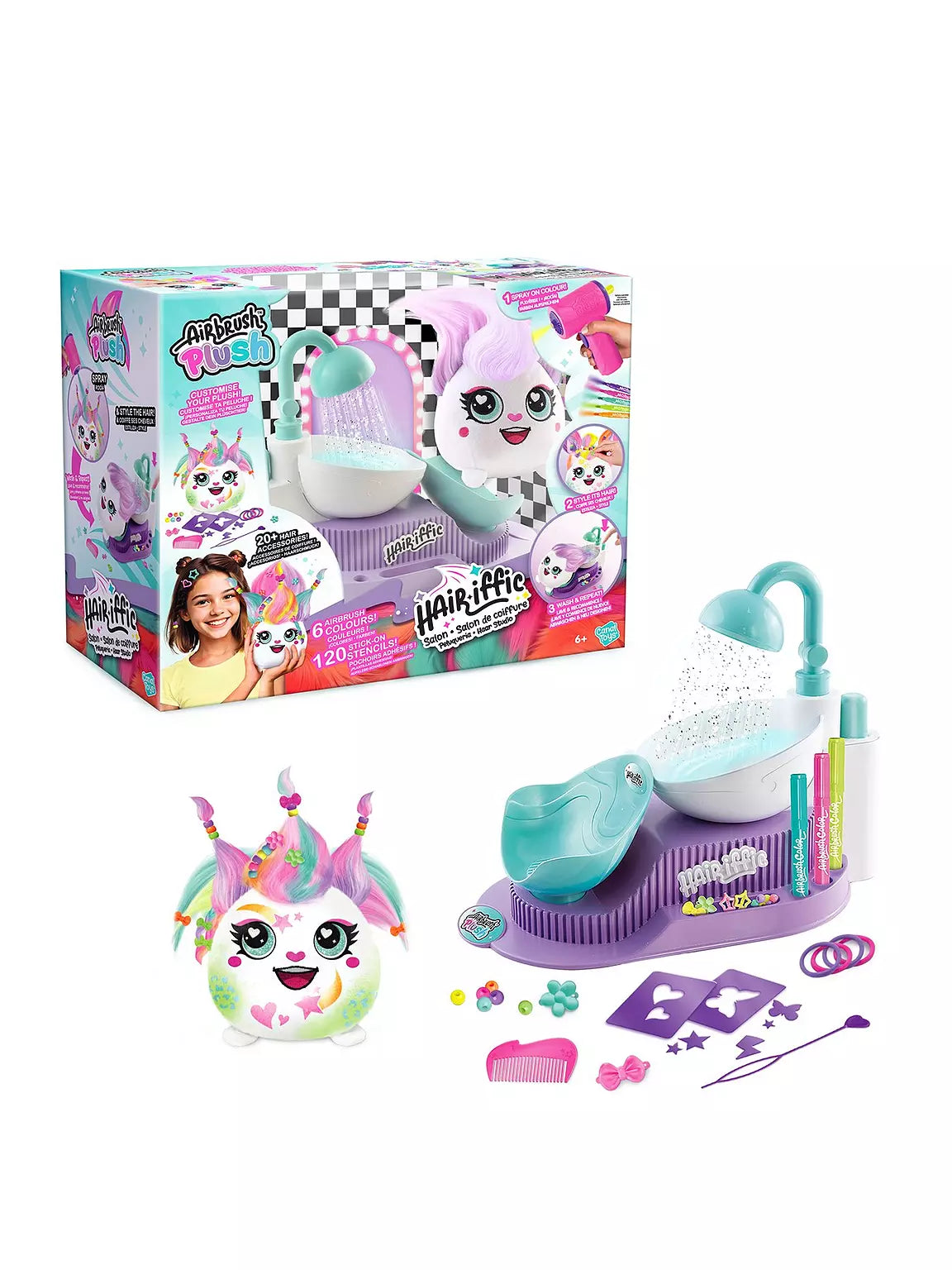 Airbrush Plush Hairrific Salon Pesula/Kampaamo