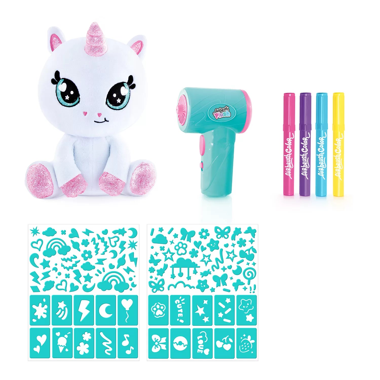 Airbrush Plush Maalattava Pehmolelu Sparkle Unicorn Yksisarvinen