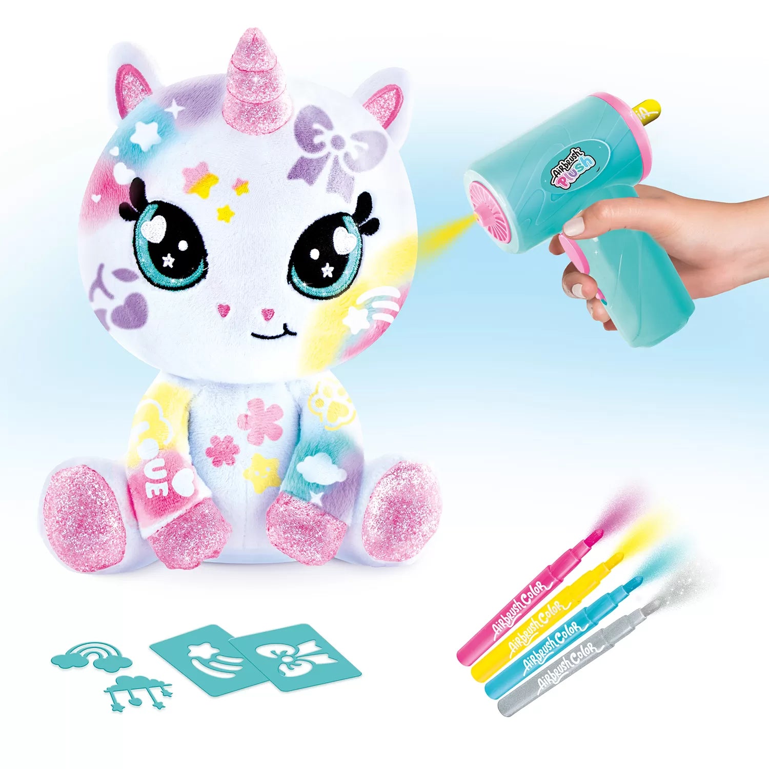 Airbrush Plush Maalattava Pehmolelu Sparkle Unicorn Yksisarvinen