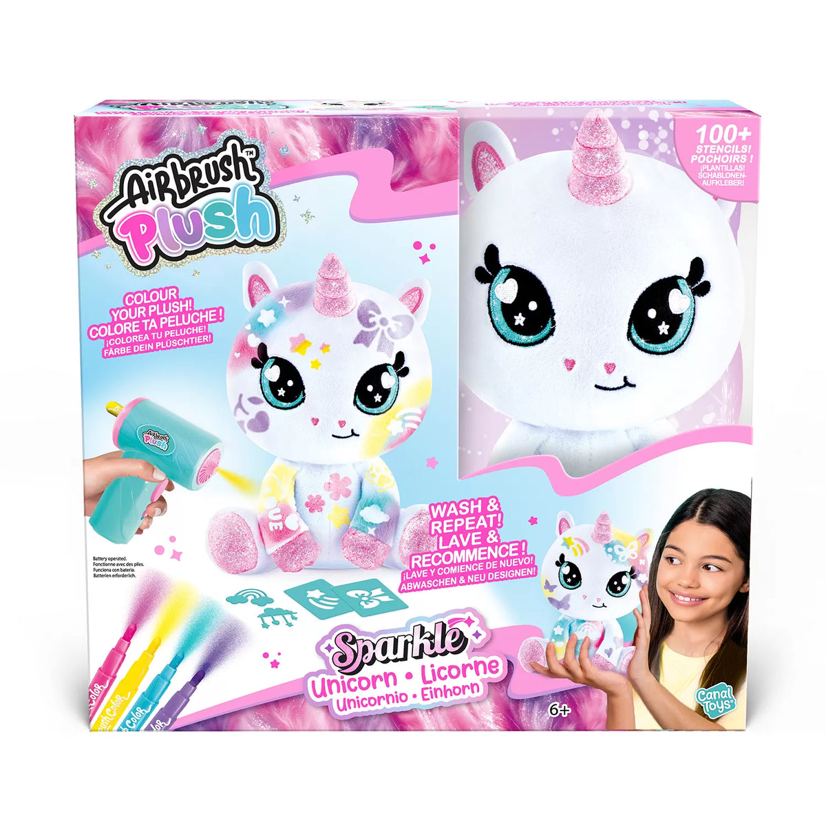 Airbrush Plush Maalattava Pehmolelu Sparkle Unicorn Yksisarvinen