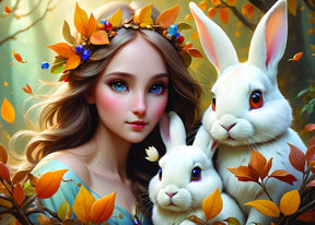 Alipson Puzzle 500 Palan Palapeli Lady And Bunnies