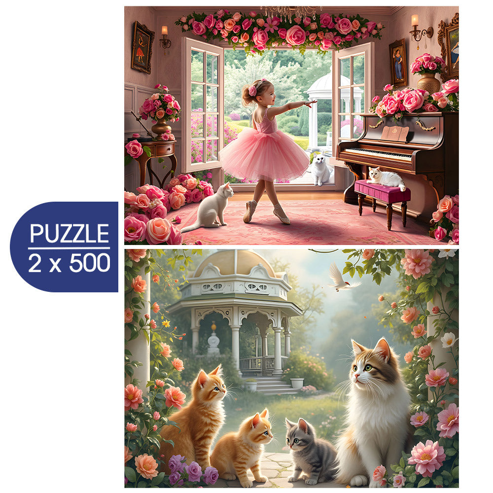 Alipson Puzzle 500 Palan Palapelit Little Ballerina and Romantic Garden