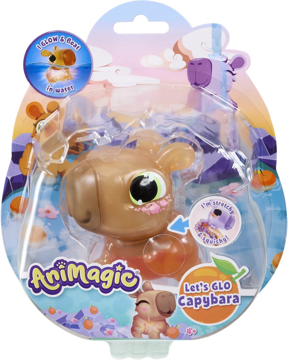 Animagic Let's Glo Kapybara Interaktiivinen Eläin Ruskea